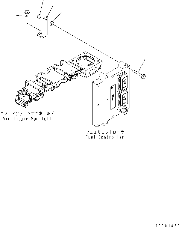 Komatsu parts book diagram for SAA4D95LE-5L-W S/N 500001-UP: FUEL CONTROLLER (BRACKET)(#511213-)