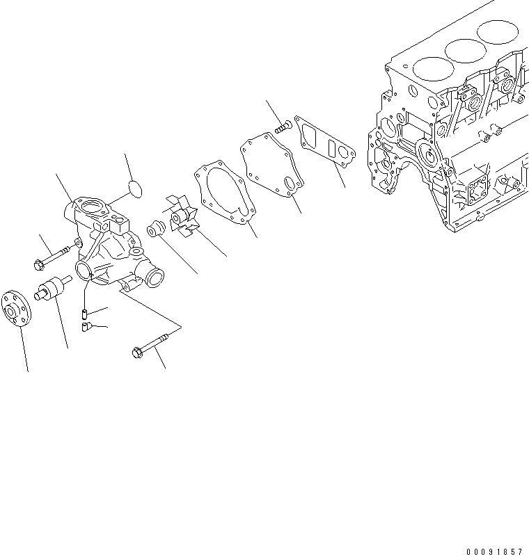 Komatsu parts book diagram for SAA4D95LE-5L-W S/N 500001-UP: WATER PUMP(#511213-)