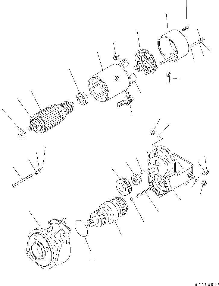 Komatsu parts book diagram for SAA4D95LE-5L-W S/N 500001-UP: STARTING MOTOR (4.5KW) (INNER PARTS)