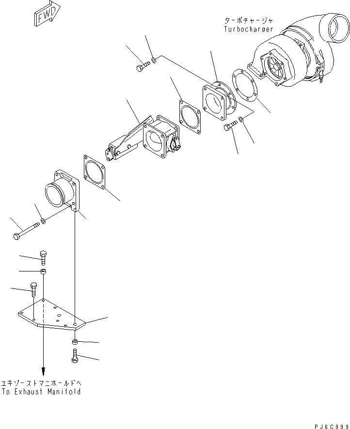 Komatsu parts book diagram for SAA6D140E-3B-8 S/N 110003-UP: EXHAUST BRAKE(#110238-)