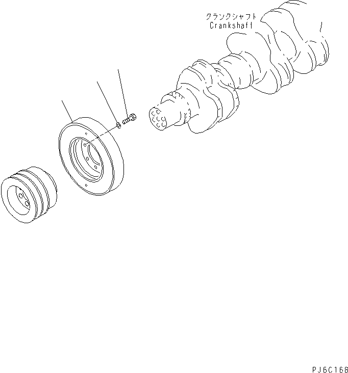 Komatsu parts book diagram for SAA6D140E-3B-8 S/N 110003-UP: VIBRATION DAMPER(#110014-)