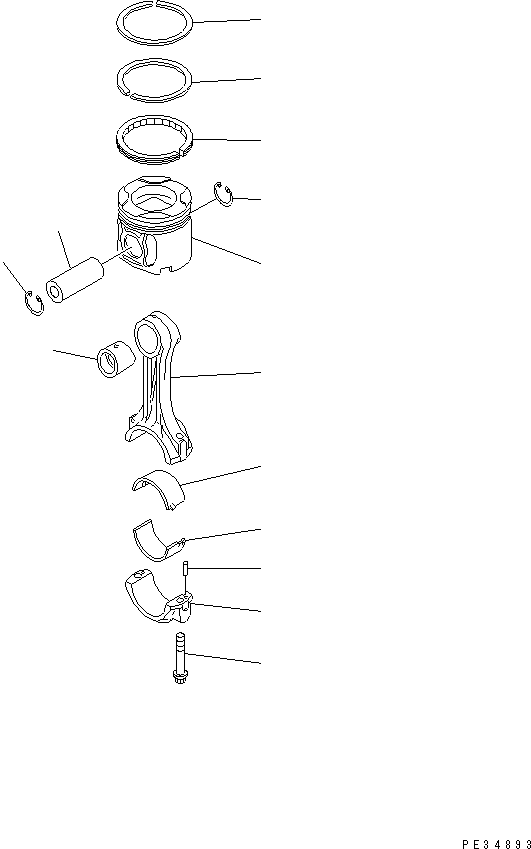 Komatsu parts book diagram for SAA6D140E-3B-8 S/N 110003-UP: PISTON(#110001-)