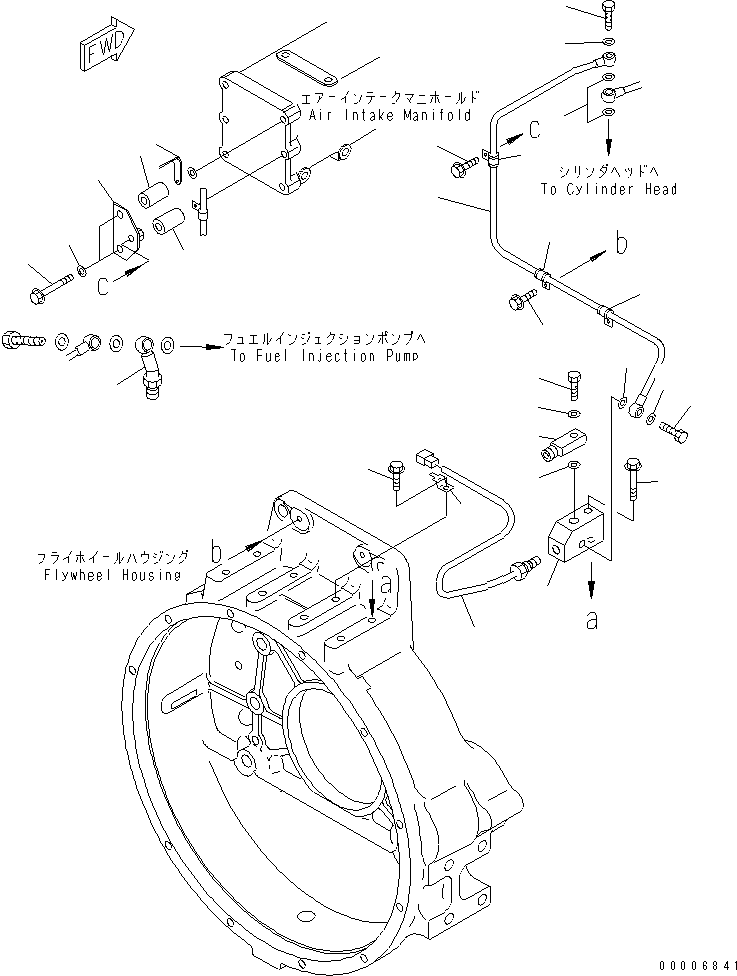 Komatsu parts book diagram for SAA6D140E-3B-8 S/N 110003-UP: FUEL RETURN(#111370-)