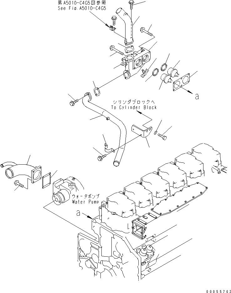 Komatsu parts book diagram for SAA6D140E-3B-8 S/N 110003-UP: WATER PUMP (WATER COOLING TURBOCHARGER SPEC.)(#112854-)