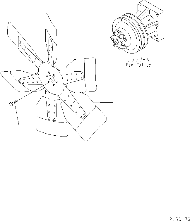Komatsu parts book diagram for SAA6D140E-3B-8 S/N 110003-UP: COOLING FAN(#110014-)