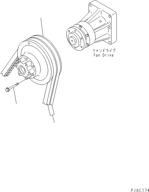 Komatsu parts book diagram for SAA6D140E-3B-8 S/N 110003-UP: FAN PULLEY AND V-BELT(#110014-)