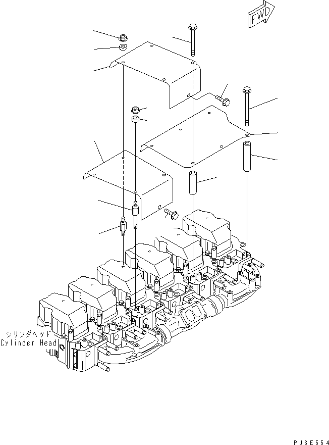Komatsu parts book diagram for SAA6D140E-3D-8 S/N 110003-UP (Rear Engine): HEAT SHIELD (2/2) FUEL LINE(#110812-)