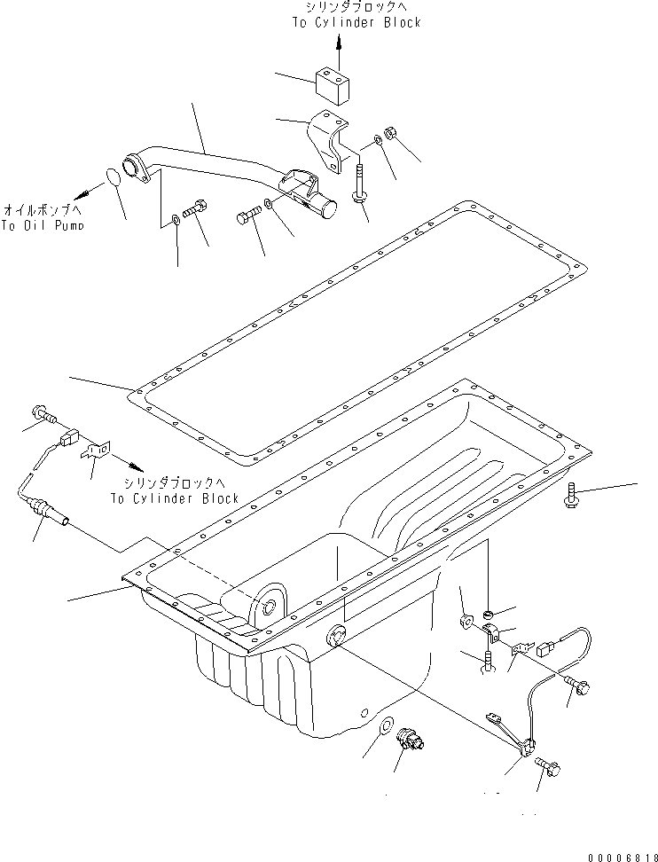 Komatsu parts book diagram for SAA6D140E-3D-8 S/N 110003-UP (Rear Engine): OIL PAN AND SUCTION TUBE (COLD TERRAIN SPEC.)(#110947-)