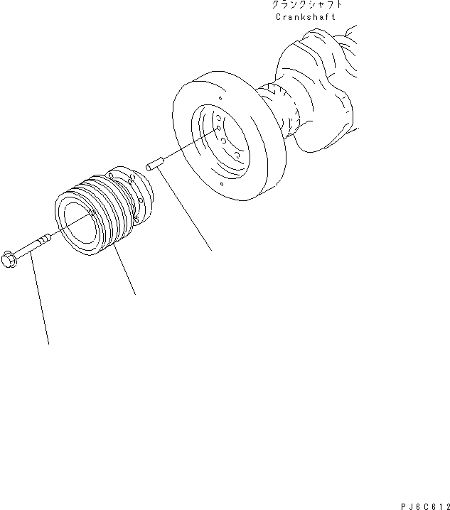 Komatsu parts book diagram for SAA6D140E-3D-8 S/N 110003-UP (Rear Engine): CRANK PULLEY(#110948-)