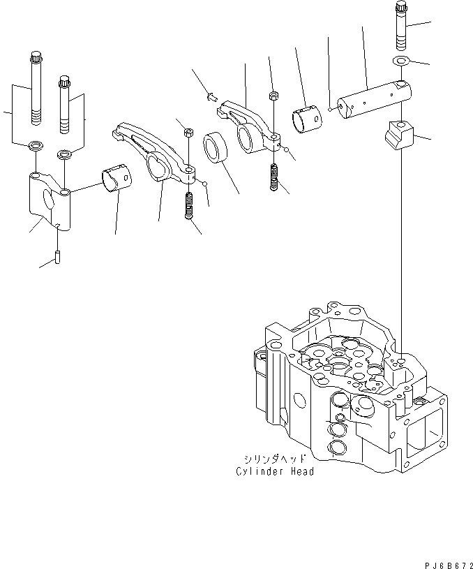 Komatsu parts book diagram for SAA6D140E-3D-8 S/N 110003-UP (Rear Engine): ROCKER ARM(#110001-)