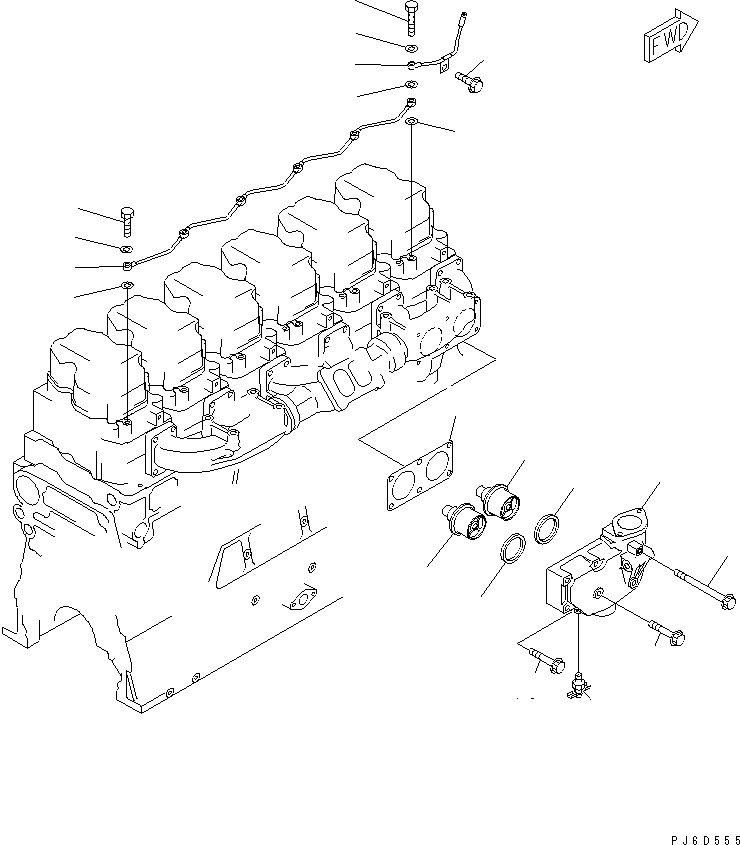 Komatsu parts book diagram for SAA6D140E-3D-8 S/N 110003-UP (Rear Engine): AIR VENT AND WATER TEMPERATURE SENSOR (COLD TERRAIN SPEC.)(#110947-)