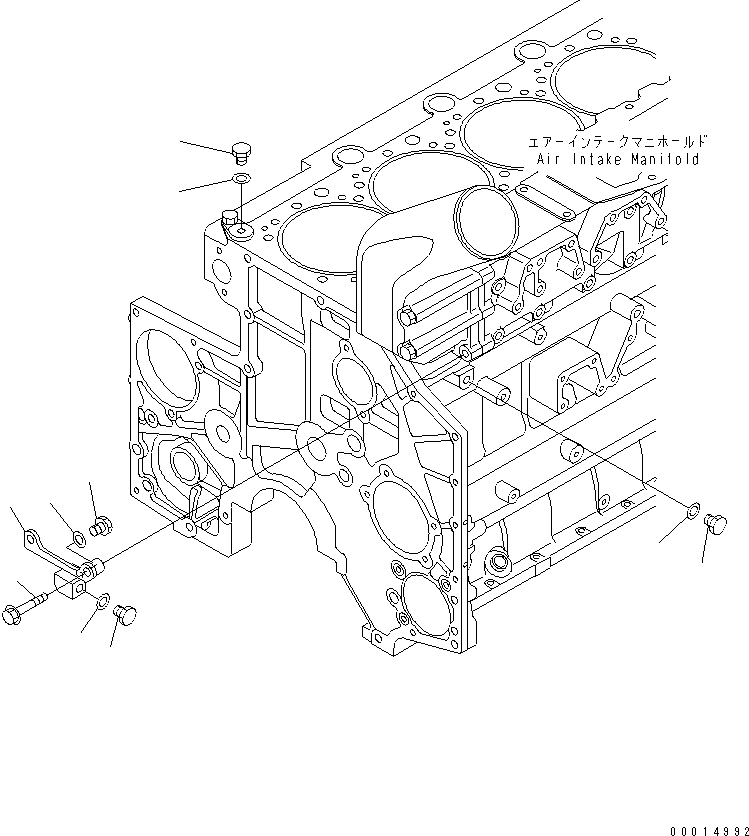 Komatsu parts book diagram for SAA6D140E-3D-8 S/N 110003-UP (Rear Engine): WATER LINE PLUG (WITHOUT CORROSION RESISTOR)(#112318-)