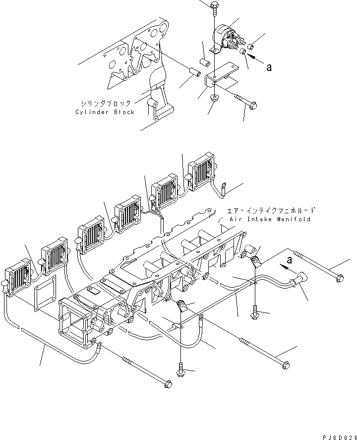Komatsu parts book diagram for SAA6D140E-3D-8 S/N 110003-UP (Rear Engine): WIRING (1/3) SWITCH AND HEATER(#110134-)