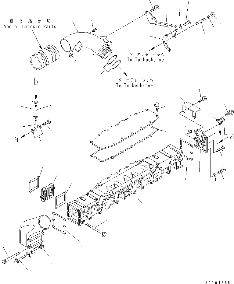 Komatsu parts book diagram for SAA6D140E-3J-1 S/N 111534-UP: AIR INTAKE MANIFOLD (EXTREME COLD TERRAIN SPEC.)