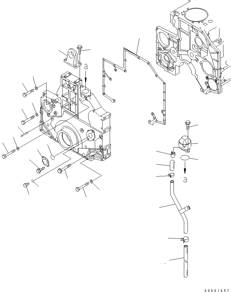 Komatsu parts book diagram for SAA6D140E-3J-1 S/N 111534-UP: FRONT COVER MOUNTING AND BREATHER (EXTREME COLD TERRAIN SPEC.)