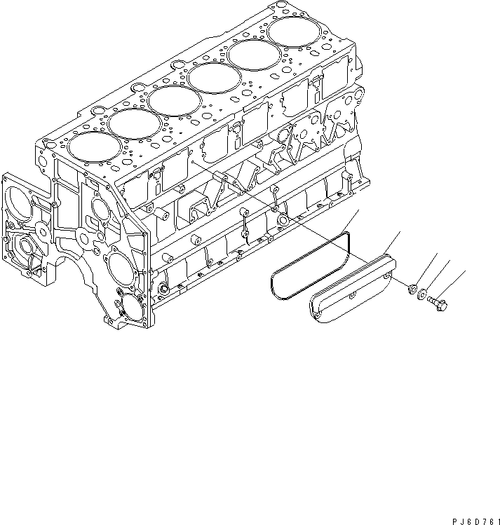 Komatsu parts book diagram for SAA6D140E-3J-1 S/N 111534-UP: CAMFOLLOWER COVER (EXTREME COLD TERRAIN SPEC.)