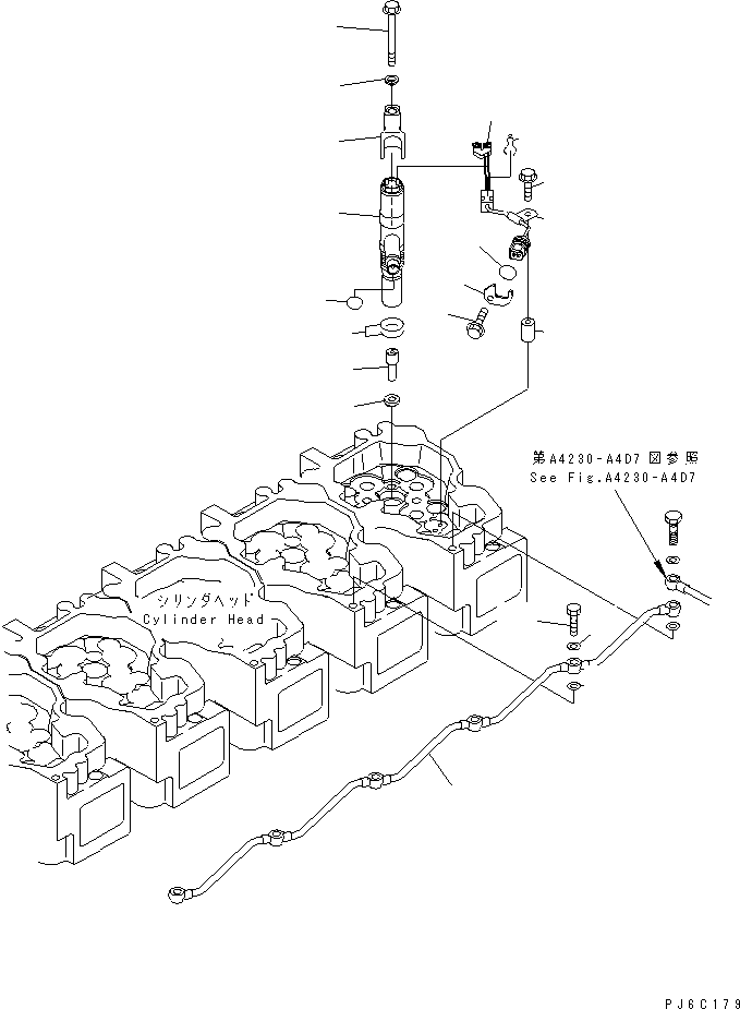 Komatsu parts book diagram for SAA6D140E-3J-1 S/N 111534-UP: FUEL INJECTOR(#110001-)