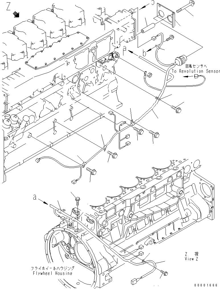 Komatsu parts book diagram for SAA6D140E-3J-1 S/N 111534-UP: WIRING (3/3) SENSOR (EXTREME COLD TERRAIN SPEC.)