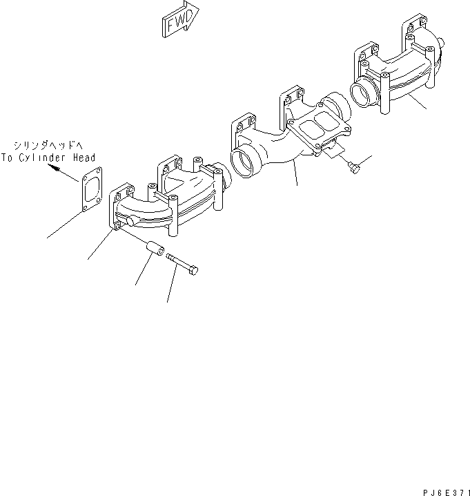 Engines Komatsu / SAA6D170E-3F-8 S/N 310001-UP(saa6d0fr) / EXHAUST MANIFOLD(#310007-)(030070 : A1510-A6D9A)