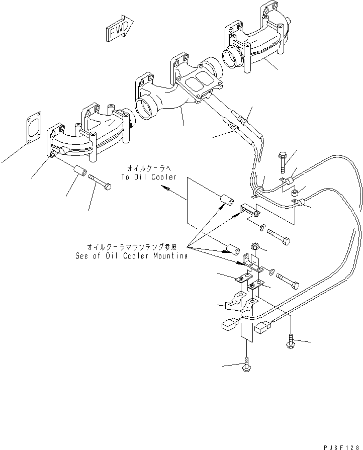 Engines Komatsu / SAA6D170E-3F-8 S/N 310001-UP(saa6d0fr) / EXHAUST MANIFOLD (WITH EXHAUST TEMPERATURE SENSOR)(#310169-)(030080 : A1510-A6E4)