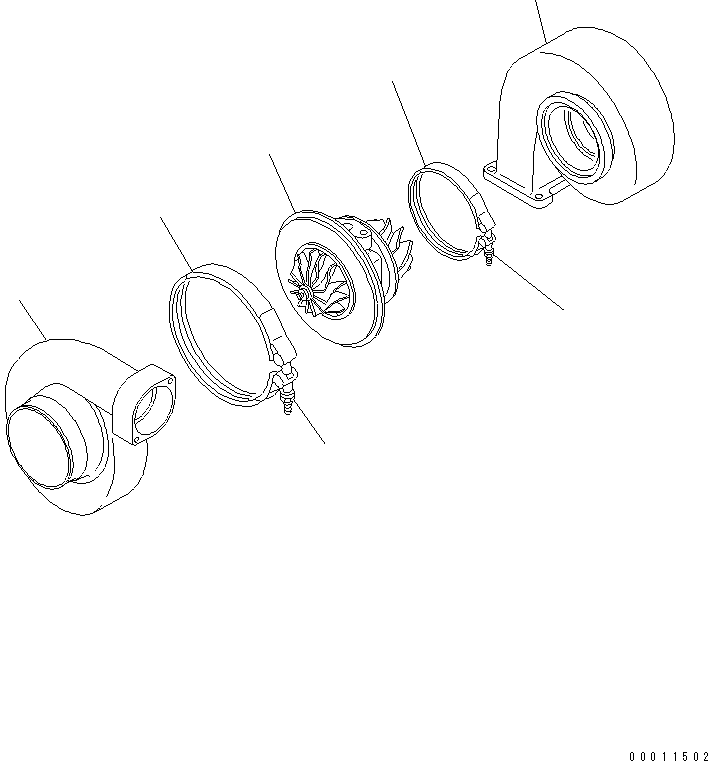 Engines Komatsu / SAA6D170E-3F-8 S/N 310001-UP(saa6d0fr) / TURBOCHARGER (S500) (INNER PARTS)(#310169-)(030100 : A1530-B6G7)