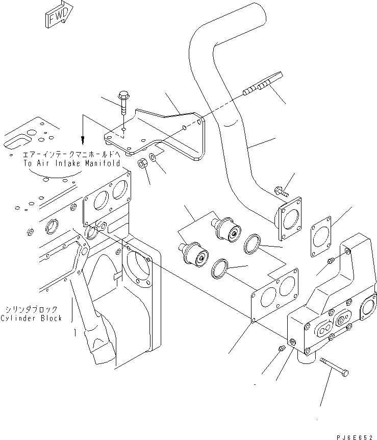 Engines Komatsu / SAA6D170E-3F-8 S/N 310001-UP(saa6d0fr) / THERMOSTAT HOUSING(#310169-)(030130 : A1730-A6E9)