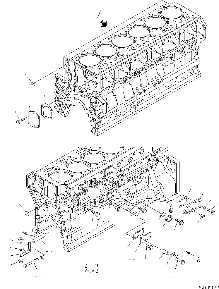 Engines Komatsu / SAA6D170E-3F-8 S/N 310001-UP(saa6d0fr) / CYLINDER BLOCK BLIND COVER AND SENSOR(#310169-)(030180 : A2011-A6C2)