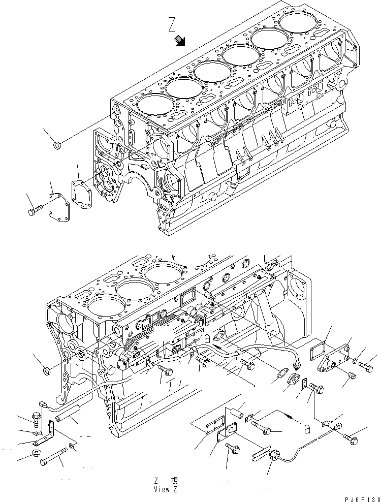 Engines Komatsu / SAA6D170E-3F-8 S/N 310001-UP(saa6d0fr) / CYLINDER BLOCK BLIND COVER AND SENSOR (COLD TERRAIN SPEC.)(#310169-)(030190 : A2011-A6C3)