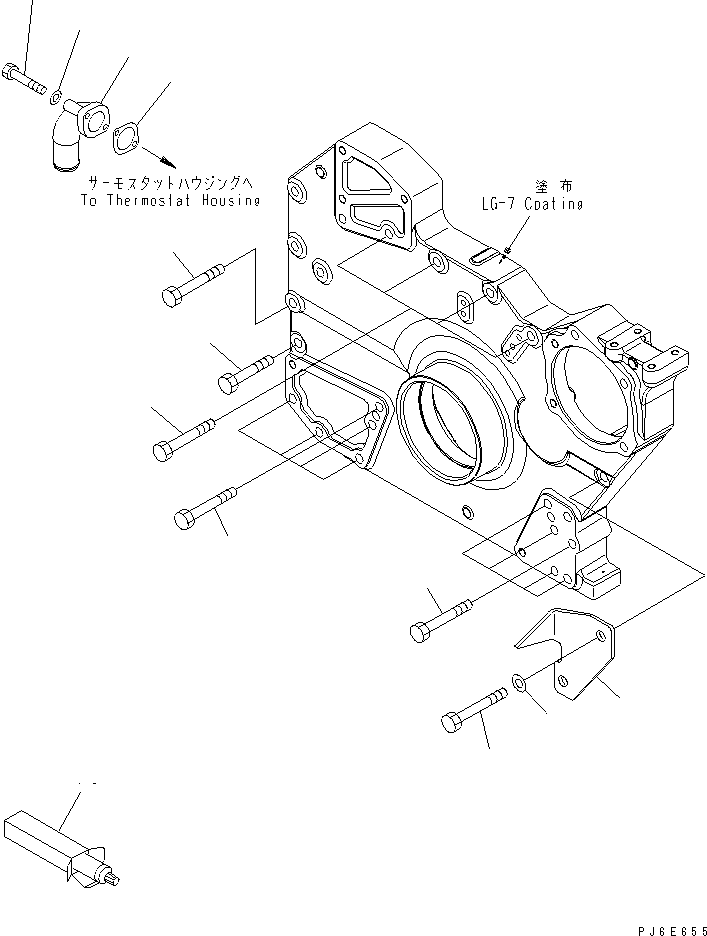 Engines Komatsu / SAA6D170E-3F-8 S/N 310001-UP(saa6d0fr) / FRONT COVER MOUNTING(#310169-)(030210 : A2041-A6D2)