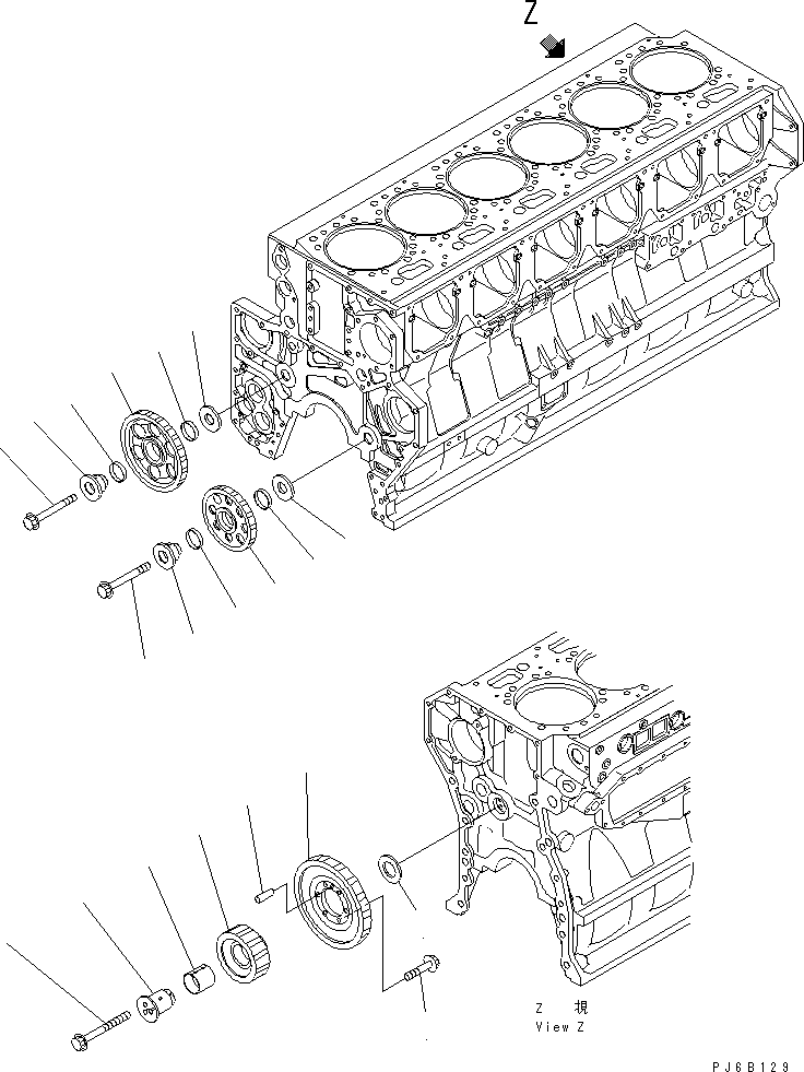 Engines Komatsu / SAA6D170E-3F-8 S/N 310001-UP(saa6d0fr) / IDLER GEAR(030230 : A2050-A6A4)