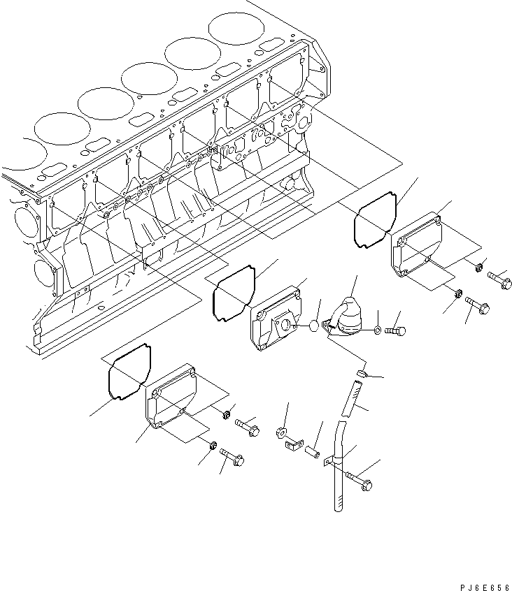 Engines Komatsu / SAA6D170E-3F-8 S/N 310001-UP(saa6d0fr) / CAMFOLLOWER COVER AND BREATHER(#310169-)(030240 : A2060-A6C2)