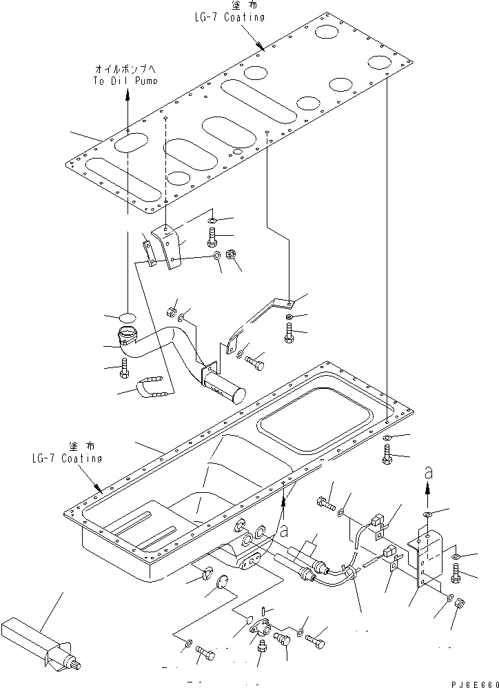 Engines Komatsu / SAA6D170E-3F-8 S/N 310001-UP(saa6d0fr) / OIL PAN AND SUCTION TUBE (COLD TERRAIN SPEC.)(#310169-)(030280 : A2110-A6H2)