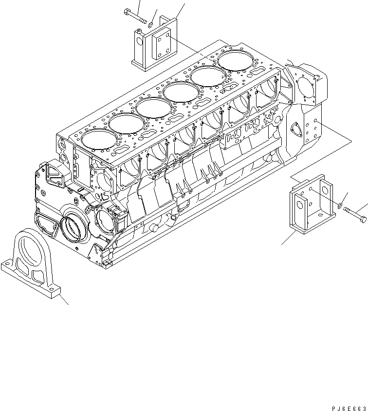 Engines Komatsu / SAA6D170E-3F-8 S/N 310001-UP(saa6d0fr) / ENGINE MOUNTING(#310169-)(030330 : A2250-A6D4)