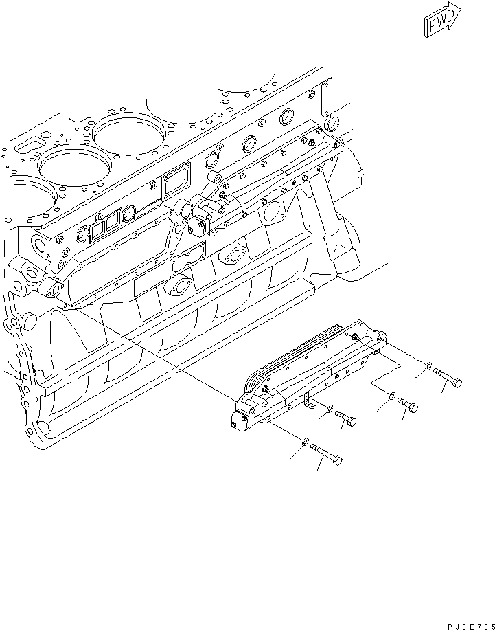 Engines Komatsu / SAA6D170E-3F-8 S/N 310001-UP(saa6d0fr) / OIL COOLER MOUNTING(#310169-)(030450 : A3311-A6E6)