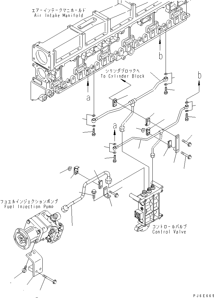 Engines Komatsu / SAA6D170E-3F-8 S/N 310001-UP(saa6d0fr) / INJECTION BRACKET AND PIPING(#310169-)(030500 : A4030-A6D8)