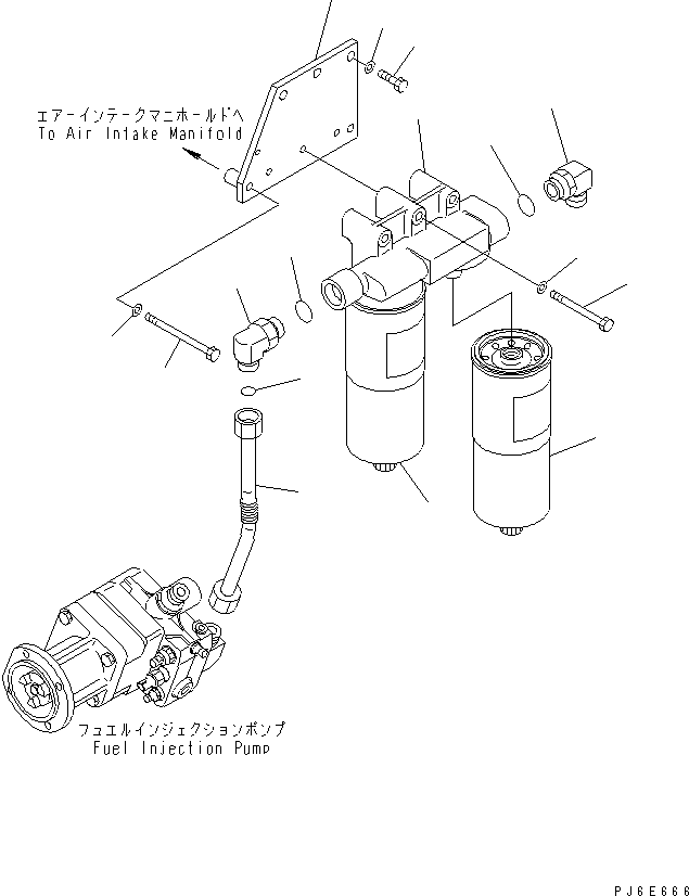 Engines Komatsu / SAA6D170E-3F-8 S/N 310001-UP(saa6d0fr) / FUEL FILTER MOUNTING(#310169-)(030520 : A4110-A6G1)