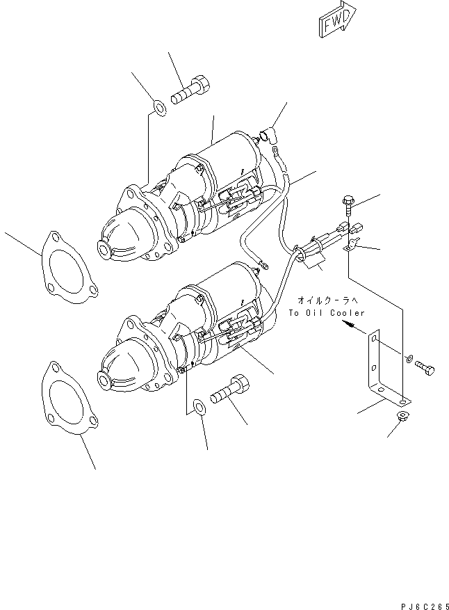 Engines Komatsu / SAA6D170E-3F-8 S/N 310001-UP(saa6d0fr) / STARTING MOTOR MOUNITNG (7.5KW)(#310043-)(030750 : A6210-A6D5)