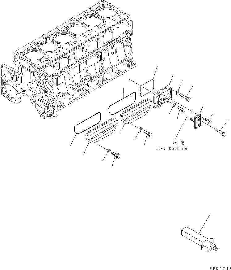 Engines Komatsu / SAA6D140E-2B-8 S/N 22537-UP(saa6d0lr) / CAMFOLLOWER COVER(#26526-)(030430 : A2060-A4A3)