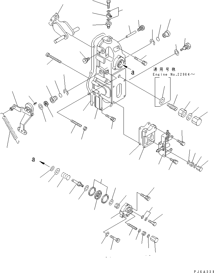 Engines Komatsu / SAA6D140E-2B-8 S/N 22537-UP(saa6d0lr) / FUEL INJECTION PUMP (GOVERNOR) (2/2) (INNER PARTS)(#22885-)(030760 : A4010-E4F7)