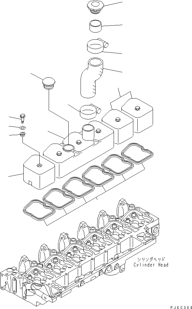 Engines Komatsu / SAA6D102E-2C-8 S/N 26274903-UP(saa6d0mc) / HEAD COVER(#26484837-)(030060 : A111P-01B1)