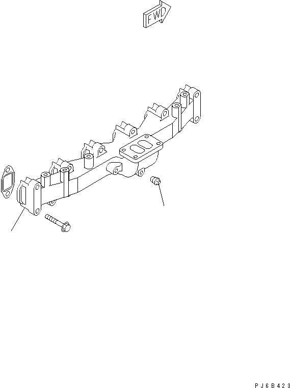Engines Komatsu / SAA6D102E-2E-8 S/N 26274903-UP(saa6d0qr) / EXHAUST MANIFOLD(030110 : A151V-01A0)