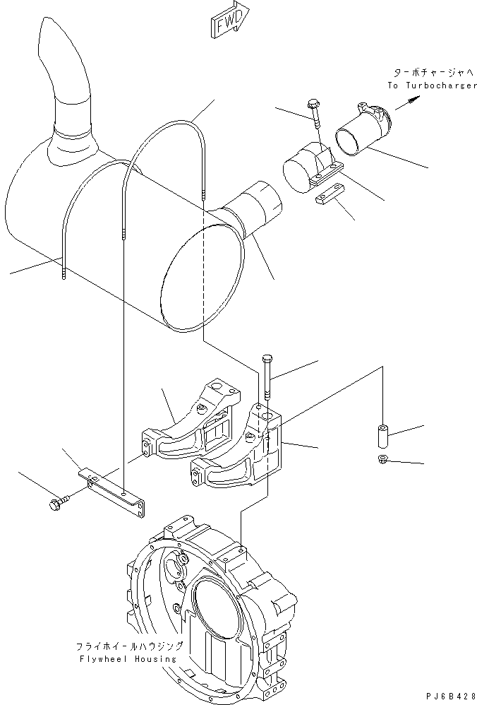 Engines Komatsu / SAA6D102E-2E-8 S/N 26274903-UP(saa6d0qr) / MUFFLER AND MOUNTING(030160 : A1610-01H3)