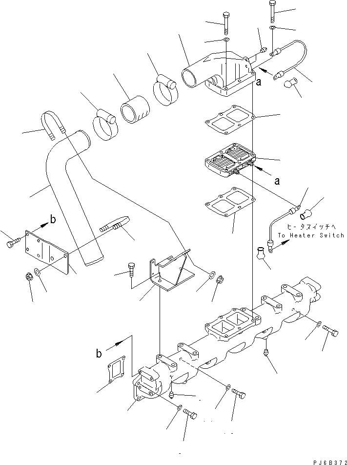 Komatsu parts book diagram for SAA6D125E-2B-8 S/N 60721-UP: AIR INTAKE MANIFOLD(#85459-)