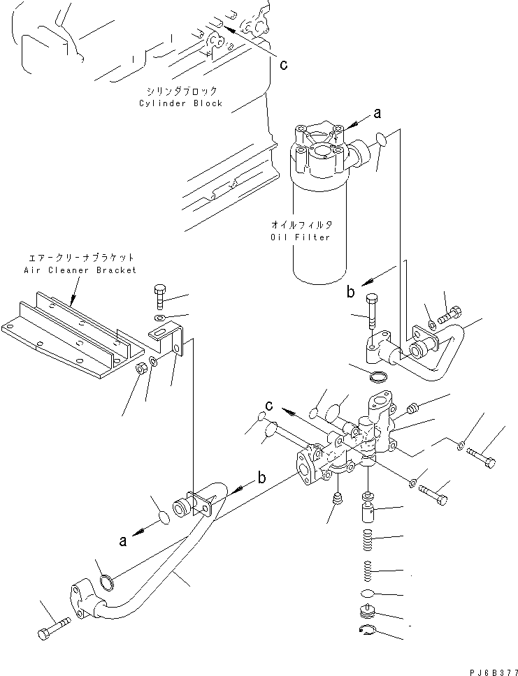 Komatsu parts book diagram for SAA6D125E-2B-8 S/N 60721-UP: OIL ADAPTER(#210001-)