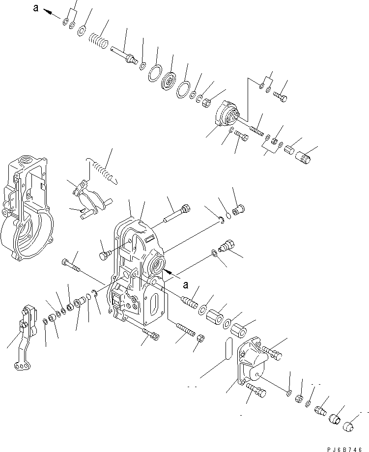 Komatsu parts book diagram for SAA6D125E-2B-8 S/N 60721-UP: FUEL INJECTION PUMP (GOVERNOR) (2/2) (INNER PARTS)(#210001-)