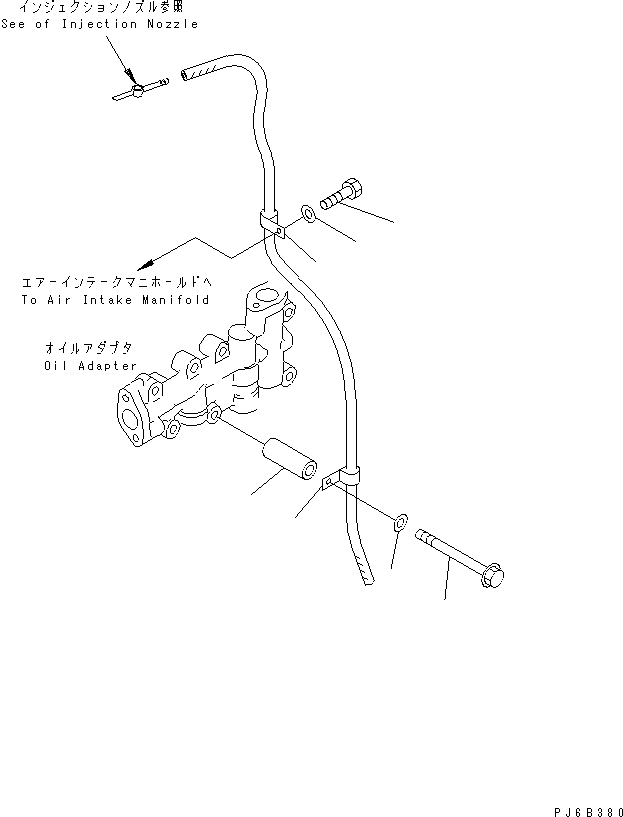 Komatsu parts book diagram for SAA6D125E-2B-8 S/N 60721-UP: FUEL RETURN(#210001-)