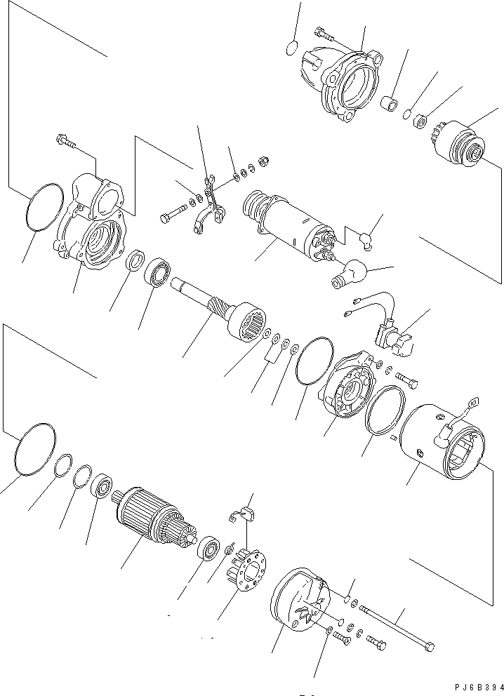 Komatsu parts book diagram for SAA6D125E-2B-8 S/N 60721-UP: STARTING MOTOR (11KW) (INNER PARTS)(#210001-210763)
