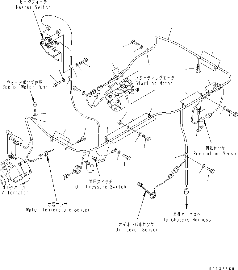 Komatsu parts book diagram for SAA6D125E-2B-8 S/N 60721-UP: ELECTRICAL WIRING (1/2)(#211224-)
