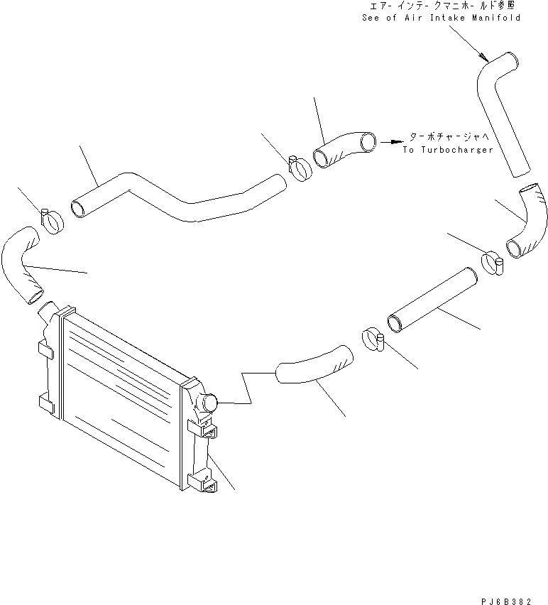 Komatsu parts book diagram for SAA6D125E-2B-8 S/N 60721-UP: AFTERCOOLER(#85459-)