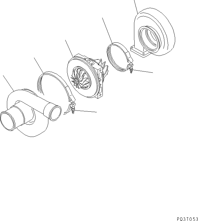 Komatsu parts book diagram for SAA6D170E-2A S/N 17389-UP: TURBOCHARGER (WATER COOL SPEC.) (INNER PARTS)(#17726-17868)
